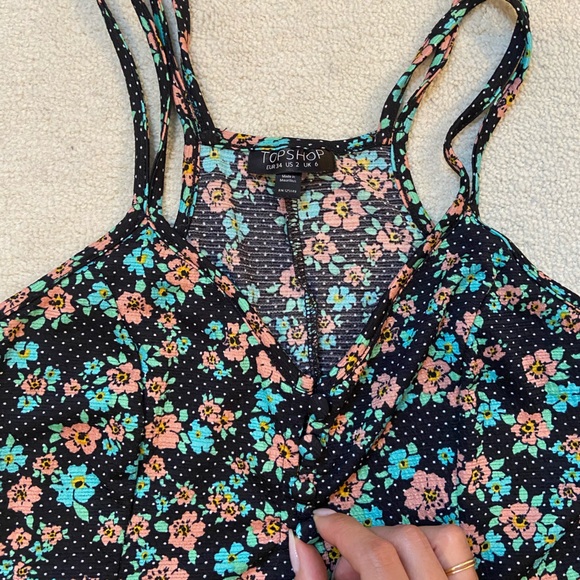 Topshop stretchy flower dress US 2 - Picture 5 of 5